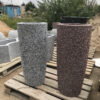 вазон бетонный классик каменная крошка красный и серый