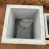 квадратный вазон 60x60x60 серый бетон